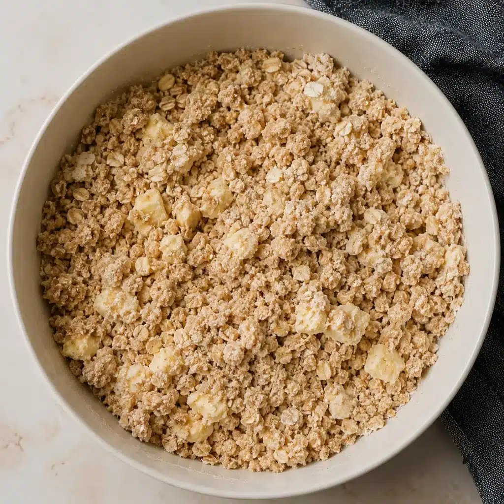 Warm sourdough discard apple crisp