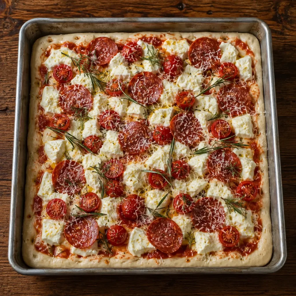 Sourdough Discard Focaccia Pizza