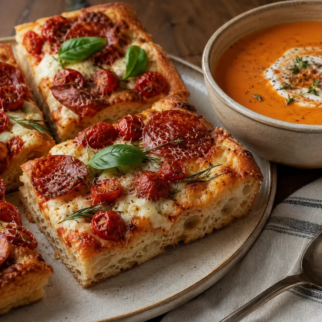 Sourdough Discard Focaccia Pizza