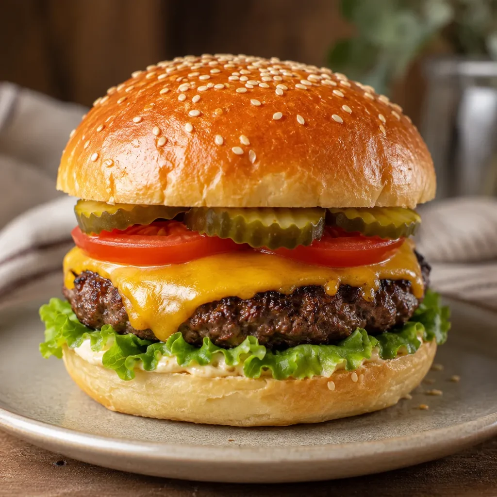 Sourdough Discard Hamburger Buns served with burgers