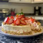 White Chocolate Strawberry Cheesecake