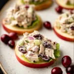 Cranberry Chicken Salad on Apple Slices