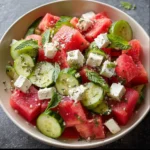 SIMPLE Watermelon , Cucumber and Feta Salad